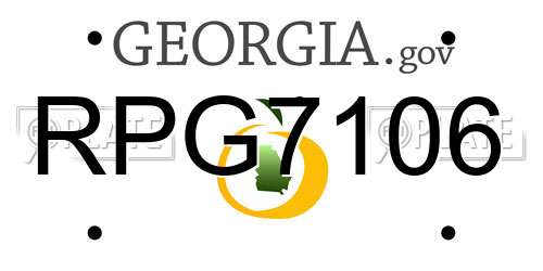 RPG7106 Georgia License Plate