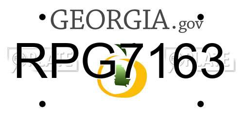 RPG7163 Georgia License Plate
