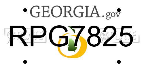 RPG7825 Georgia License Plate