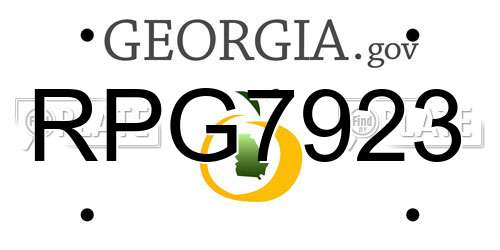 RPG7923 Georgia License Plate