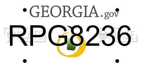 RPG8236 Georgia License Plate
