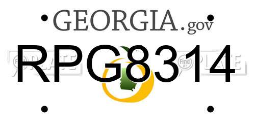 RPG8314 Georgia License Plate