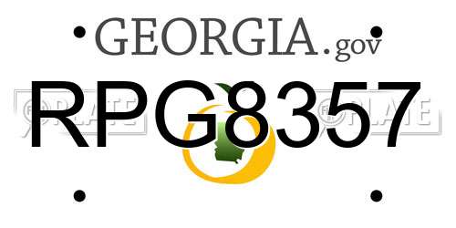 RPG8357 Georgia License Plate
