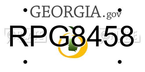 RPG8458 Georgia License Plate