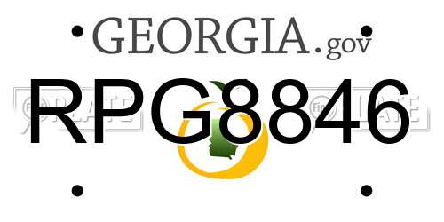 RPG8846 Georgia License Plate