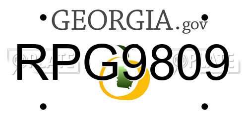 RPG9809 Georgia License Plate