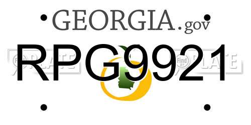 RPG9921 Georgia License Plate