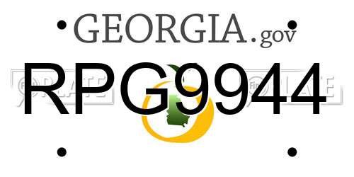 RPG9944 Georgia License Plate