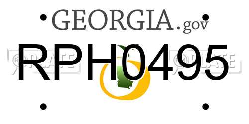 RPH0495 Georgia License Plate