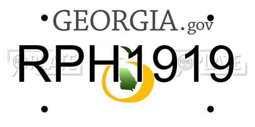 RPH1919 Georgia License Plate