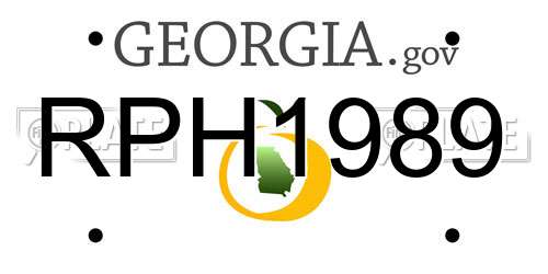 RPH1989 Georgia License Plate
