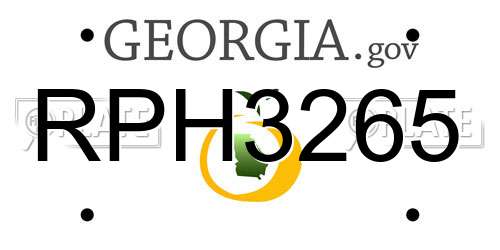 RPH3265 Georgia License Plate