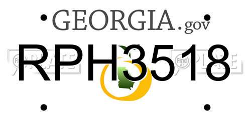 RPH3518 Georgia License Plate