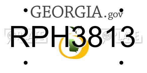 RPH3813 Georgia License Plate