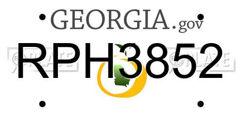 RPH3852 Georgia License Plate