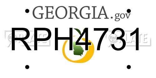 RPH4731 Georgia License Plate