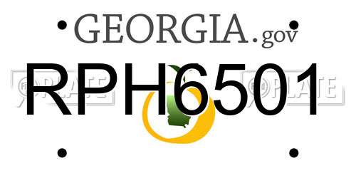 RPH6501 Georgia License Plate