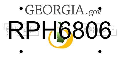 RPH6806 Georgia License Plate