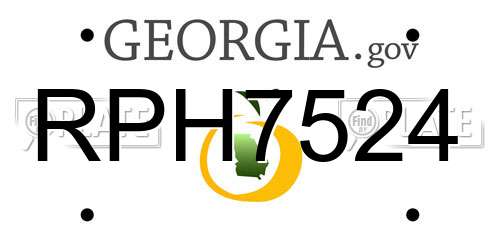 RPH7524 Georgia License Plate