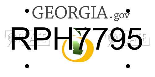 RPH7795 Georgia License Plate