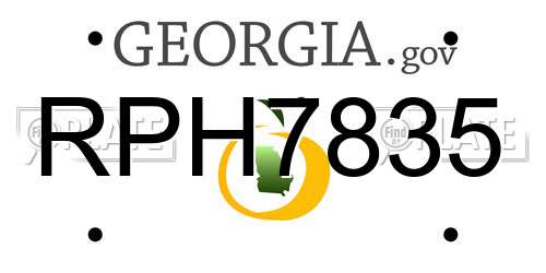 RPH7835 Georgia License Plate