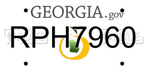 RPH7960 Georgia License Plate