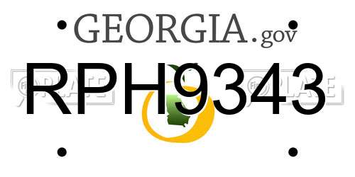 RPH9343 Georgia License Plate