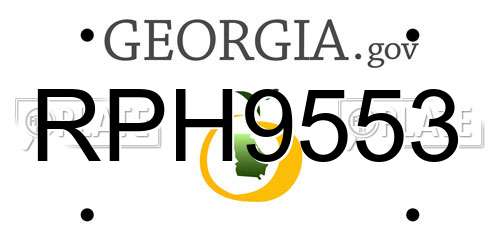 RPH9553 Georgia License Plate