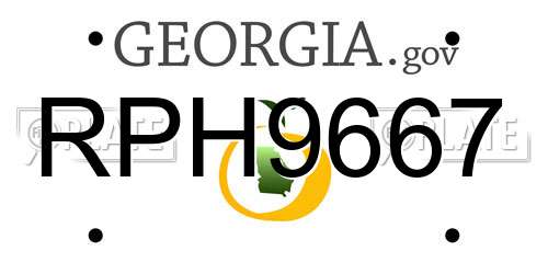 RPH9667 Georgia License Plate