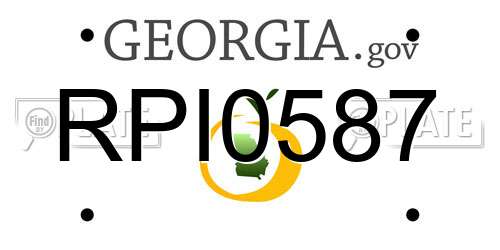RPI0587 Georgia License Plate