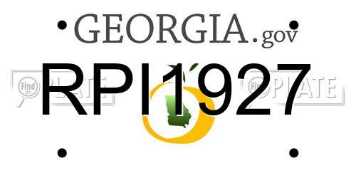 RPI1927 Georgia License Plate