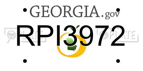 RPI3972 Georgia License Plate