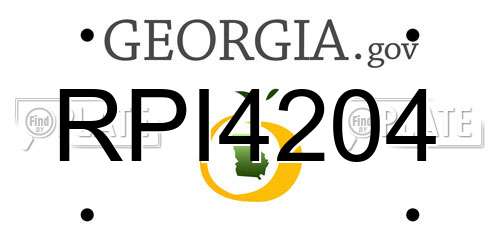 RPI4204 Georgia License Plate