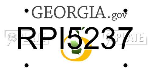 RPI5237 Georgia License Plate