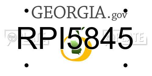 RPI5845 Georgia License Plate