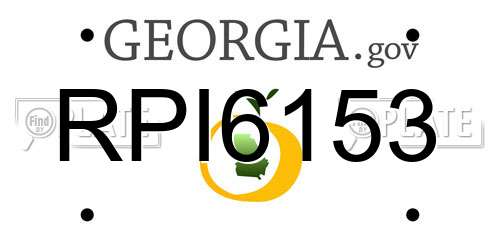 RPI6153 Georgia License Plate