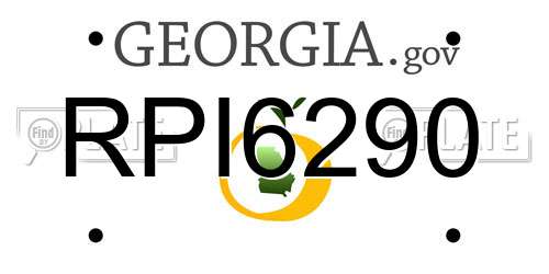 RPI6290 Georgia License Plate