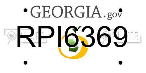 RPI6369 Georgia License Plate