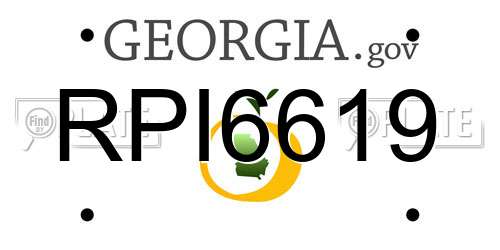 RPI6619 Georgia License Plate