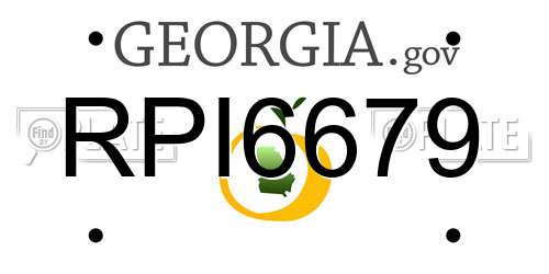 RPI6679 Georgia License Plate