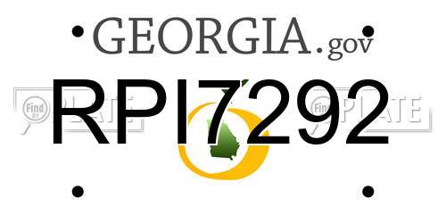 RPI7292 Georgia License Plate