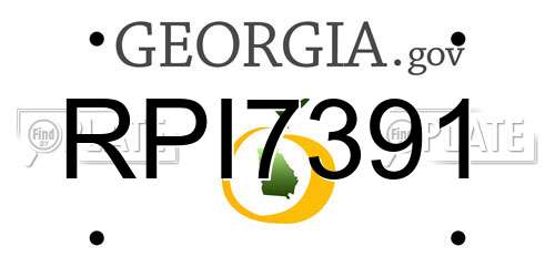 RPI7391 Georgia License Plate