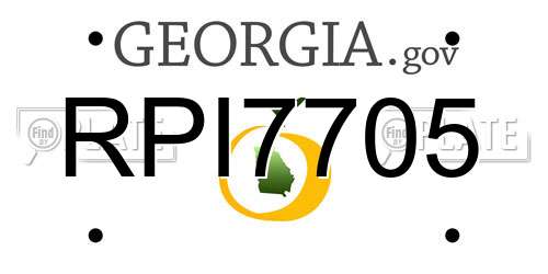 RPI7705 Georgia License Plate