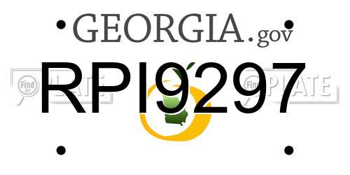 RPI9297 Georgia License Plate