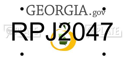 RPJ2047 Georgia License Plate
