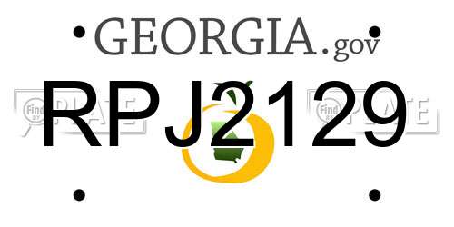 RPJ2129 Georgia License Plate