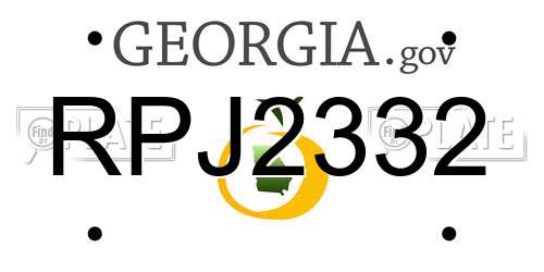 RPJ2332 Georgia License Plate