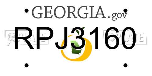 RPJ3160 Georgia License Plate