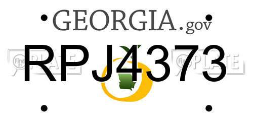 RPJ4373 Georgia License Plate