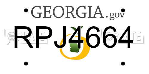 RPJ4664 Georgia License Plate